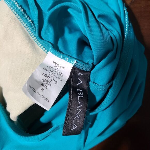La‎ Blanca One Piece Seafoam Teal Swimsuit Sexy 6 - Picture 4 of 5